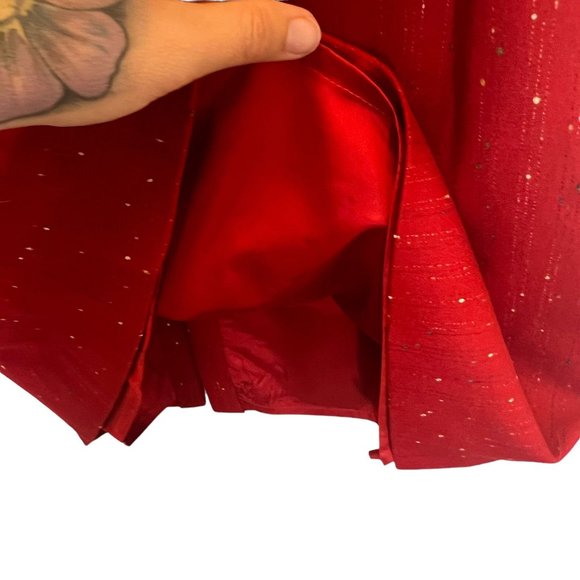 Vintage 80s Red Speckled Wool Blend Tapered Blazer Pencil Skirt Suit Set Medium - Picture 9 of 16